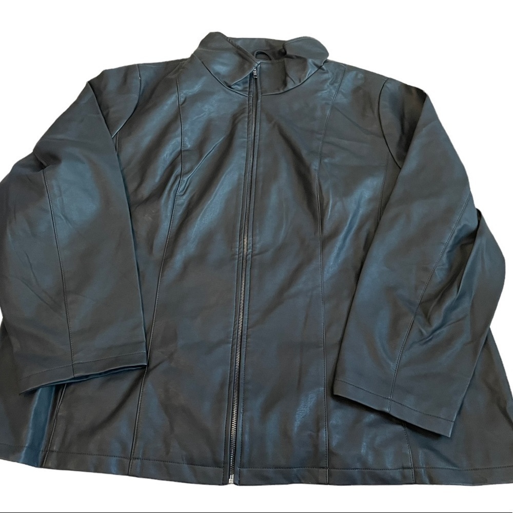 midnight Velvet Faux-Leather Jacket black - Picture 2 of 11